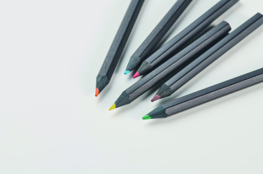 Logo trade advertising products image of: 6 black colouring pencils